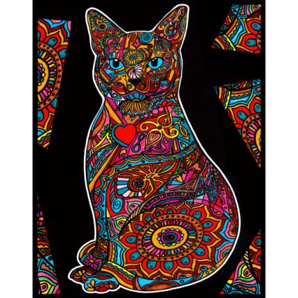 Платно за оцветяване ColorVelvet - Котка, 47х35см