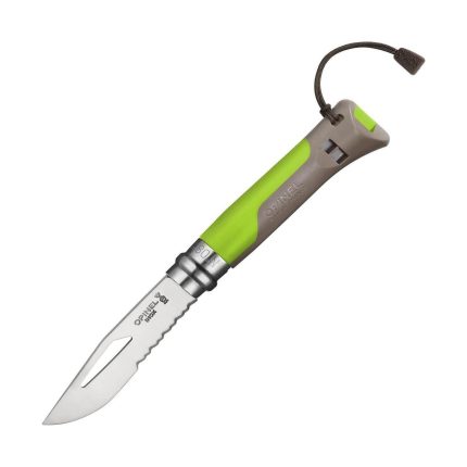 Туристически сгъваем нож Opinel - Outdoor №8, острие 8,5 см, зелено